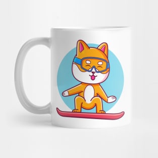 Cute Shiba Inu Snowboard Mug